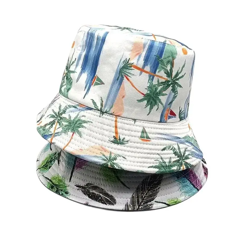 Spring Summer Polyester Cartoon plant feathers Print Bucket Hat Fisherma... - £11.79 GBP