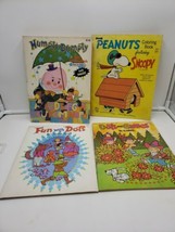 Lot Of 4 Vintage Coloring Books Peanuts Snoopy Humpty Dumpty Fun With Dots - $19.79