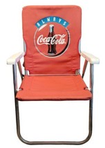 Vtg 1998 Coca-Cola Always Folding lawn Chair Coke Metal Aluminum Canvas ... - £31.97 GBP