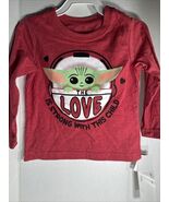 Star Wars Boys 2T Long Sleeve Baby Yoda Valentine Top - $450.28 MXN