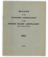 By Laws Officers Assoc Ninth Coast Artillery NY 1918 WWI booklet vintage - $19.30 CAD