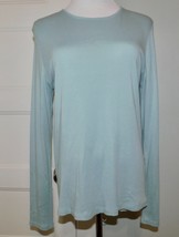 EXC! Eileen Fisher Sz S Round Neck Tunic Top Blue Steel Lightweight Cotton Shirt - £19.70 GBP