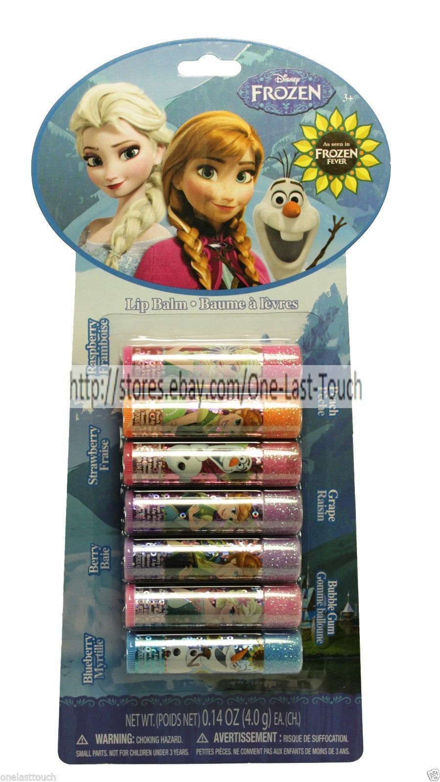 DISNEY* 7pc Balm/Gloss FROZEN Flavored/Scented GLITTER CAPS Party Pack (Carded) - $10.98
