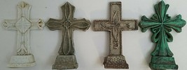 Ceramic Crucifixes Crosses Décor 5.5”H Raised Designs, Select: Color - £2.35 GBP