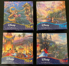 Disney Thomas Kinkade Puzzles Mickey, Minnie, Tangled, Pocahontas, Cinderella. - $165.00