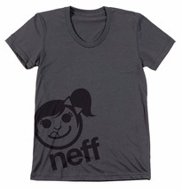 Neff Womens Charcoal Corpa Girls Sucker Face Smiley Emoji T-Shirt NWT - £10.35 GBP