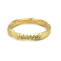 Sterling 18k Yellow Vermeil Bamboo 3 mm Ring w/ Yellow Spinel Accents Sz... - $68.31