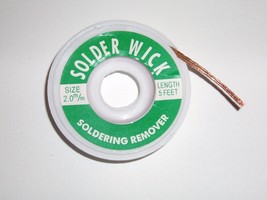 5 Pack 5 Ft 2.0 mm Desoldering Braid Solder Remover Copper Wick 1.5m Spo... - $12.45