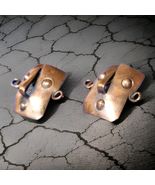 Vintage 1940's 1950's Pedro Pujol Copper Handmade Modernist Earrings Jew... - $280.25