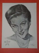 Joan Fontaine Volpe Academy Award Print Portrait 1962 - £15.68 GBP