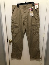 NWT Wrangler Relaxed Fit Straight Leg Cargo Pants Mens 38X32 Khaki - $19.79