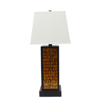 13 X 15 X 30.75 Black Metal With Yellow Brick Pattern - Table Lamp - £288.64 GBP