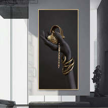 African Art Black Hands Holding Jewelry Canvas Paintings - £10.97 GBP+