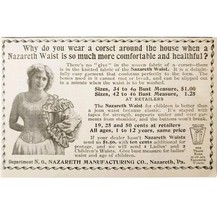 Nazareth Corset Waist Pennsylvania 1897 Advertisement Victorian Fashion ... - $373.69 MXN