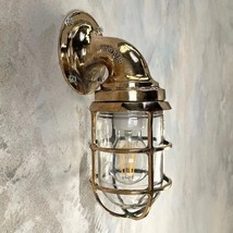 Bronze 90 Degree Wall Lamp Vintage Brass Bulkhead Wall Ship Light - £95.18 GBP