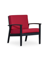 Deep Seat Eucalyptus Chair: Espresso, Burgundy Cushions - $405.56 CAD