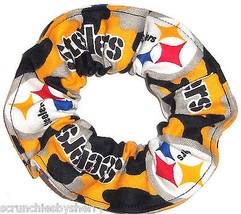 Pittsburgh Steelers Camo Flannel Fabric Hair Scrunchie Scrunchies by Sherry  - £5.57 GBP