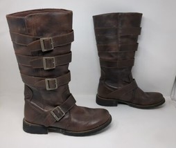 Durango Savannah Engineer Boots Brown Leather Buckles Womens Size 8.5 M Western - £39.41 GBP