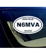 Custom Ham Amateur Radio Call Sign Oval Vinyl Decal Sticker 5"x3" - £4.71 GBP