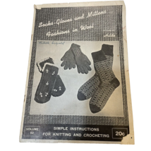 VTG Antique Socks Gloves and Mittens by HIlde Fuchs Instruction Pattern Book - $11.66