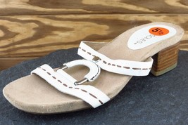 Aerosoles Sz 5.5 M White Slide Leather Women Sandals - $19.79