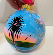 Vintage Hand Painted Glass Christmas Ornament Souvenir St Thomas Made in Germany - £13.02 GBP