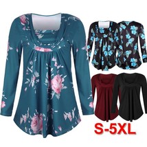 Ruched Collar Floral Print Blouse - $21.71