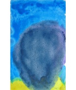 Original Abstract Watercolor Painting &quot;Moon above Sun&quot; by 6 Year Old Art... - £6.25 GBP