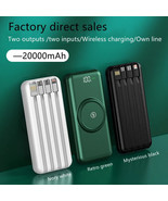 Fast Wireless Power Bank Charger 20000mAh Portable With Attach Charging Cables - $38.88