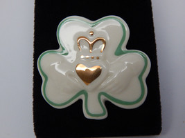 LENOX SHAMROCK BROOCH Pin with 24K Gold accents - HANDCRAFTED - FREE SHI... - $24.00