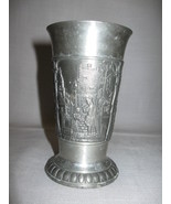 Pewter Cup Vase Goblet Candy Dish 3 Emboss Scenes Feinzinn Angel HWN - £14.34 GBP