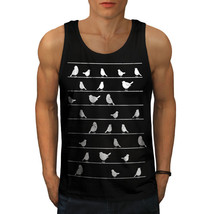 Wellcoda Lines Bird Cute Animal Mens Tank Top, Chirp Active Sports Shirt - £14.87 GBP+