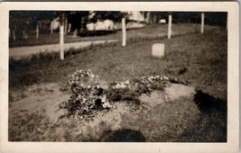 RPPC Recently Filled Grave Site with Flowers Real Photo Postcard W12 - £6.30 GBP
