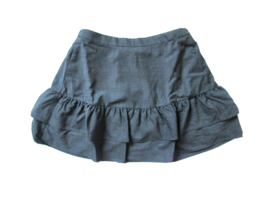 NWT J.Crew Petite Heather Carbon Gray Wool Flannel Tiered Ruffle Skirt 10P $98 - $29.00