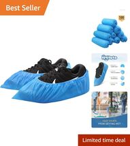 100 Pack Non-Slip Disposable Shoe Covers - Waterproof &amp; Eco-Friendly Boo... - $19.75