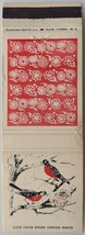 Diamond Matchbook Cover Robins With Nest In Tree Flowers Birds Red Front... - £3.82 GBP