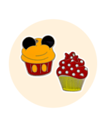 Mickey Mouse and Minnie Mouse Disney Pins: Cupcake - $34.05 CAD