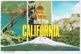 California Postcard Golden Gate Bridge State Capitol Yosemite Mt Shasta - £1.70 GBP