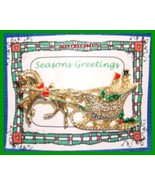 Christmas PIN #0080 Signed Gerrys TopHat Man &amp; Bonnet Lady Sleigh-Horse ... - $24.70