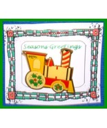 Christmas PIN #0078 Train Goldtone Enamel Green, Red &amp; Yellow VGC - $9.85