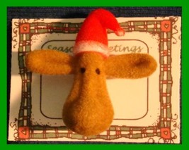 Christmas PIN #0112 Moose Tac Pin (Fuzzy) Unique/cute - £6.96 GBP