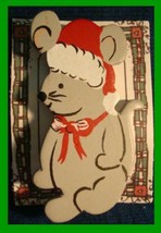 Christmas PIN #0113 Wooden Christmas Mouse with Santa Hat HOLIDAY Brooch - £5.51 GBP