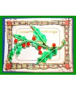 Christmas PIN #0138 Vintage Holly Sprig Green Enamel HOLIDAY VGC - $20.43 CAD