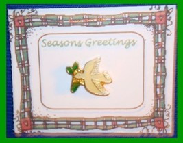 Christmas PIN #0153 Dove with Olive Branch Peace Tac Pin Enamel Goldtone... - £7.08 GBP