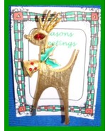 Christmas PIN #0359 MYLU Rhinestone Buck Reindeer Goldtone ~looking left... - $79.09