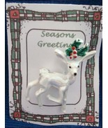 Christmas PIN #0361 VTG Gerrys Buck Reindeer White Irridescent Enamel &amp;H... - $19.75