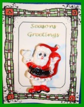 Christmas PIN #0289 Santa, White Glove &amp; Sack Red-White-Black Enamel HOLIDAY - £15.78 GBP