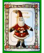 Christmas PIN #0292 Santa with Wiggly Legs Goldtone &amp; Enamel HOLIDAY Brooch - $24.70
