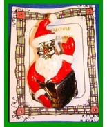 Christmas PIN #0293 VTG Santa in Chimney Waving Enamel Red-White HOLIDAY... - $14.80