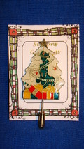 Christmas PIN #0428 Green Christmas Tree Stick Pin ~Gold Star-Ornaments ... - $220.36 MXN